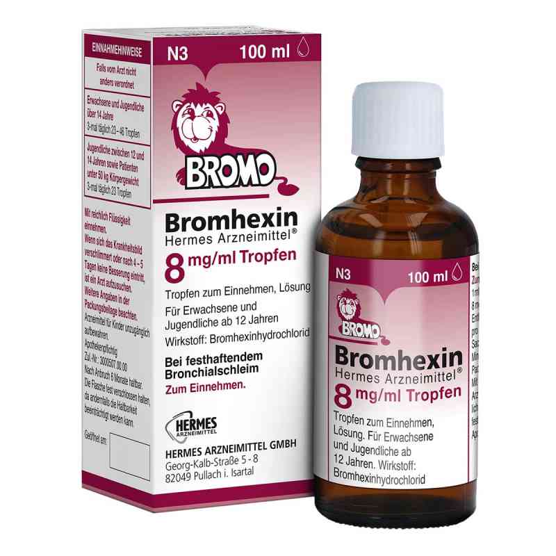 Bromhexin Hermes Arzneimittel 8 mg/ml Tropfen 100 ml von HERMES Arzneimittel GmbH PZN 16260565