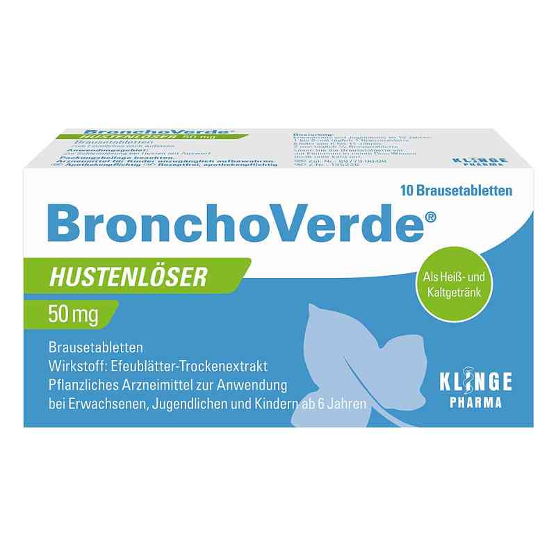 Bronchoverde Hustenlöser 50 mg Brausetabletten 10 stk von Klinge Pharma GmbH PZN 09542932