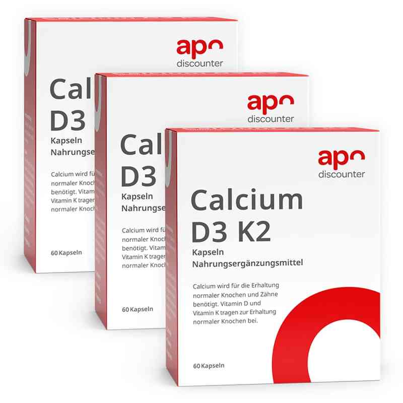 Calcium D3 K2 Kapseln von apodiscounter 3x60 stk von VIS-VITALIS GMBH PZN 08102071