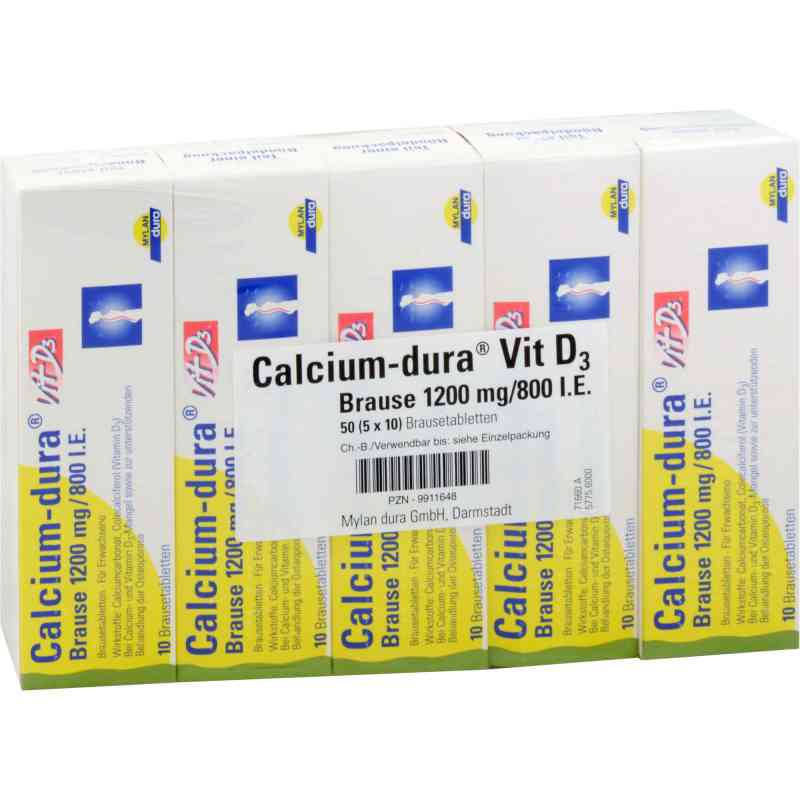 Calcium Dura Vit D3 Brause 1200 mg/800 I.e. 50 stk von Mylan Healthcare GmbH PZN 09911648