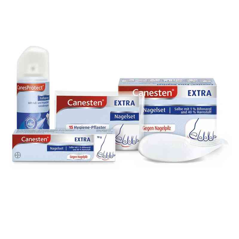 Canesten Extra-Nagelset gegen Nagelpilz + CanesProtect Fussspray 1 stk von Bayer Vital GmbH PZN 08102061