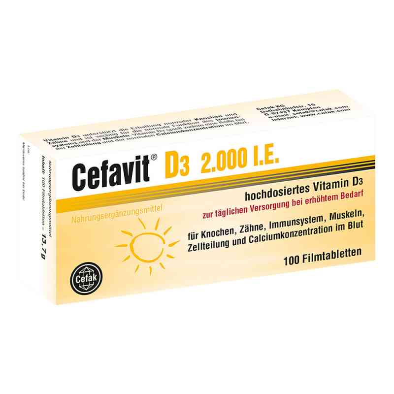 Cefavit D3 2.000 I.e. Filmtabletten 100 stk von Cefak KG PZN 12490044