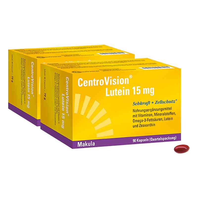 Centrovision Lutein 15 mg Kapseln 2x90 stk von OmniVision GmbH PZN 08100876