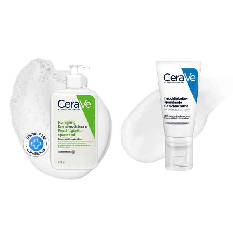 CeraVe Abschmink-Set für normale Haut: Reinigung & Nachtcreme 473+52 ml von L'Oreal Deutschland GmbH Geschäftsbereich CeraVe PZN 08105195