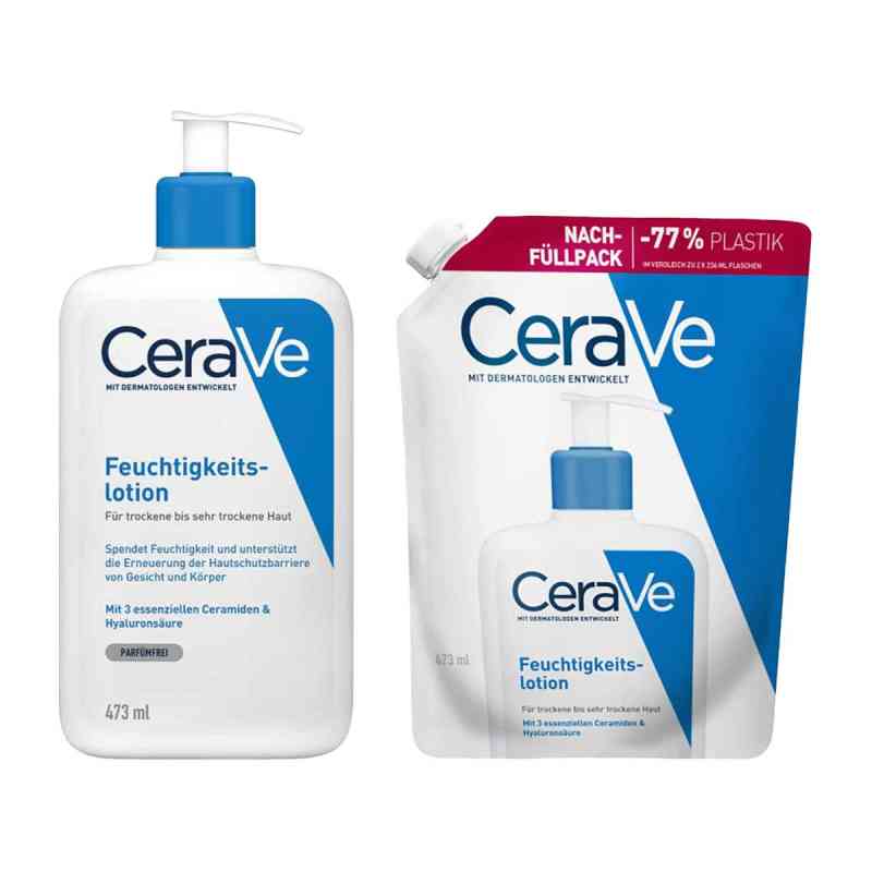 Cerave Feuchtigkeitslotion + Nachfüllpack 473+473 ml von  PZN 08105764