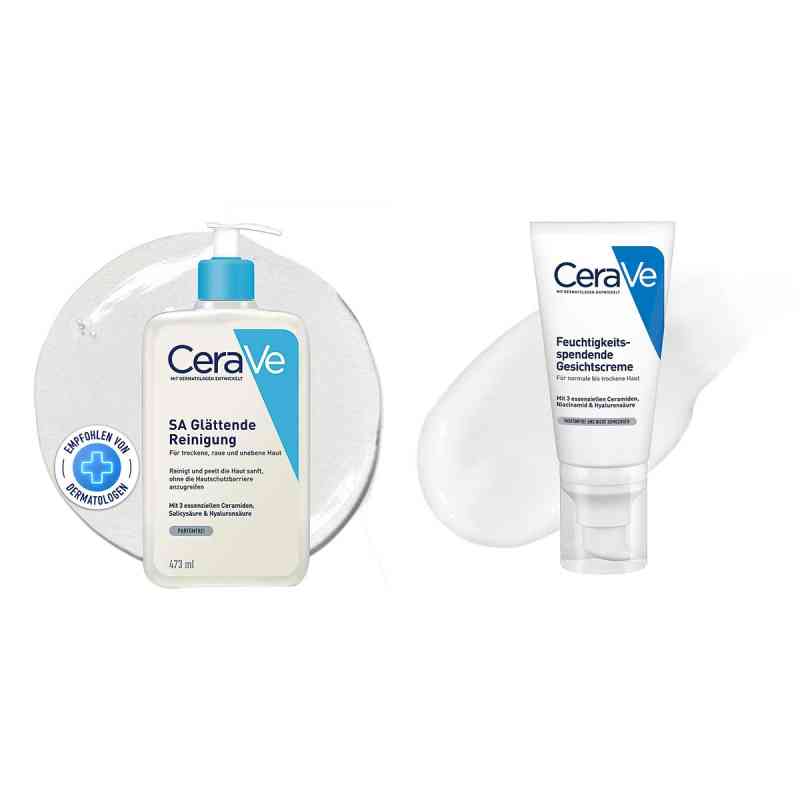 CeraVe Set für unebene Haut: Reinigung & Gesichtscreme 473+52 ml von L'Oreal Deutschland GmbH Geschäftsbereich CeraVe PZN 08105194