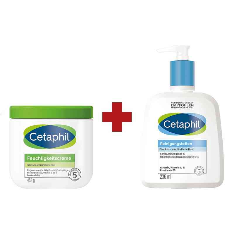 Cetaphil Feuchtigkeitscreme + Cetaphil Reinigungslotion 1 stk von Galderma Laboratorium GmbH PZN 08101667