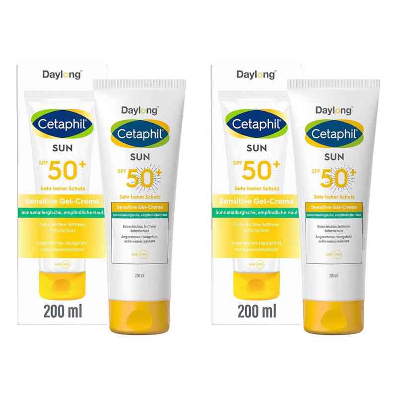 Cetaphil Sun Daylong SPF 50+ Sensitive Gel-Creme 2x200 ml von Galderma Laboratorium GmbH PZN 08107444