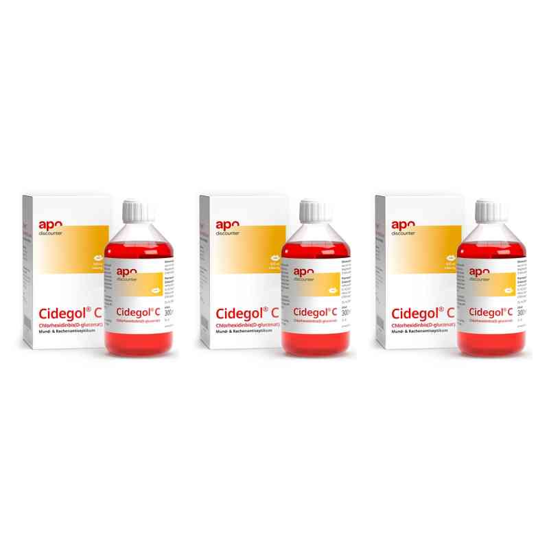 Chlorhexidin Cidegol C Mundspüllösung von apodiscounter 3x300 ml von apo.com Group GmbH PZN 08102903