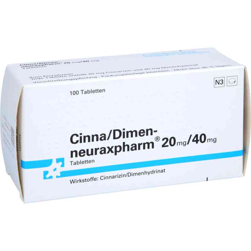 Cinna/dimen neuraxpharm 20 mg/40 mg Tabletten 100 stk von neuraxpharm Arzneimittel GmbH PZN 11769703