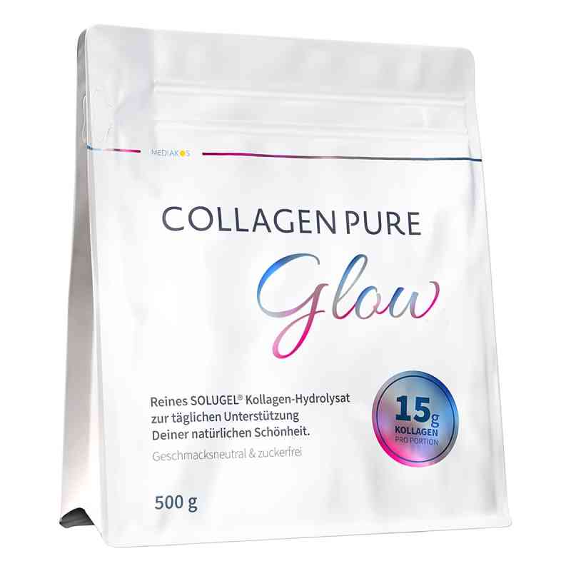 Collagen Pure Glow 100% Reines Kollagen Pulver 500 g von Mediakos GmbH PZN 19430832