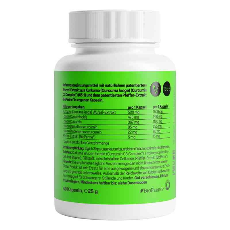 Curcumin Triplex³ mit patentiertem Curcuma Longa Extrakt 500mg 40 stk