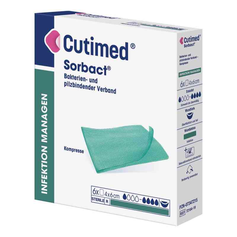 Cutimed Sorbact Kompressen 4x6 cm 6 stk von BSN medical GmbH PZN 07347215