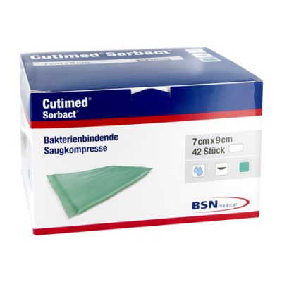 Cutimed Sorbact Saugkompressen 7x9 cm 42 stk von BSN medical GmbH PZN 07343281