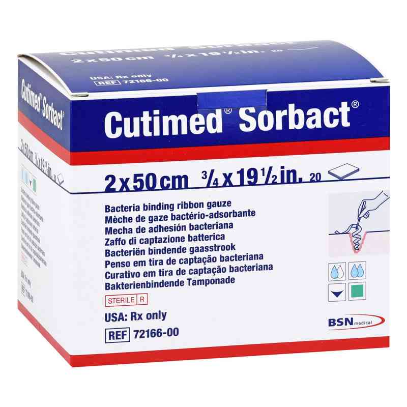 Cutimed Sorbact Tamponaden 2x50 cm 20 stk von + Prisoma GmbH PZN 13881002