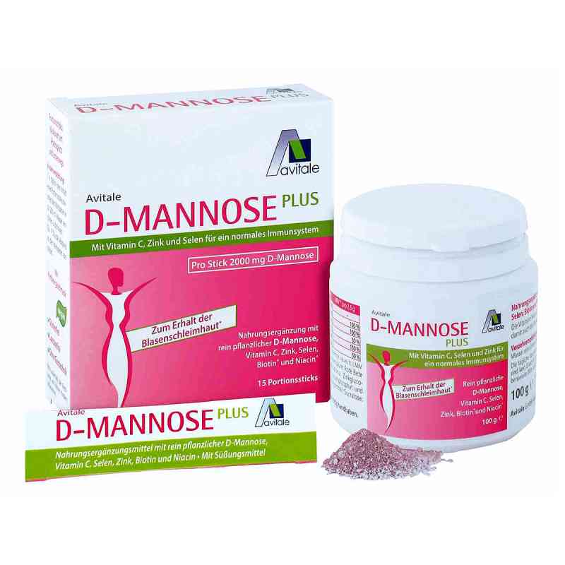 D-mannose Sparset 15xstick+100 g Pulver 1 Pck von Avitale GmbH PZN 16001450