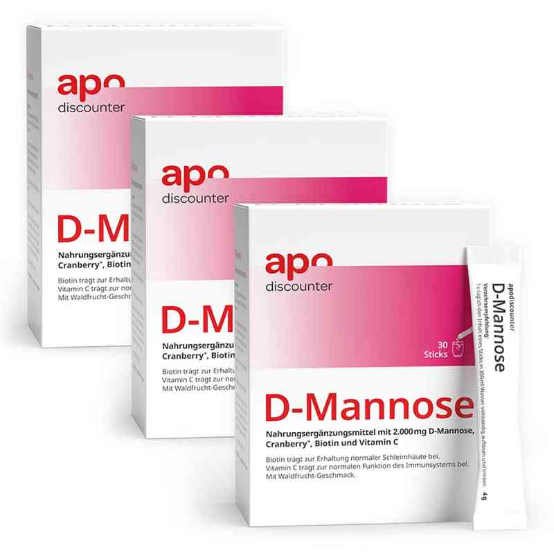  D-Mannose Sticks 2000 mg von apodiscounter 3x30X4 g von apo.com Group GmbH PZN 08106617