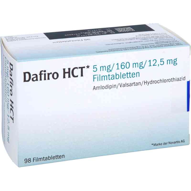 Dafiro Hct 5 mg/160 mg/12,5 mg Filmtabletten 98 stk von EMRA-MED Arzneimittel GmbH PZN 11054571
