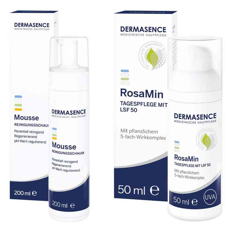 Dermasence Mousse Reinigungsschaum & RosaMin Tagespflege LSF50 1 Pck von Medicos Kosmetik GmbH & Co. KG PZN 08104520