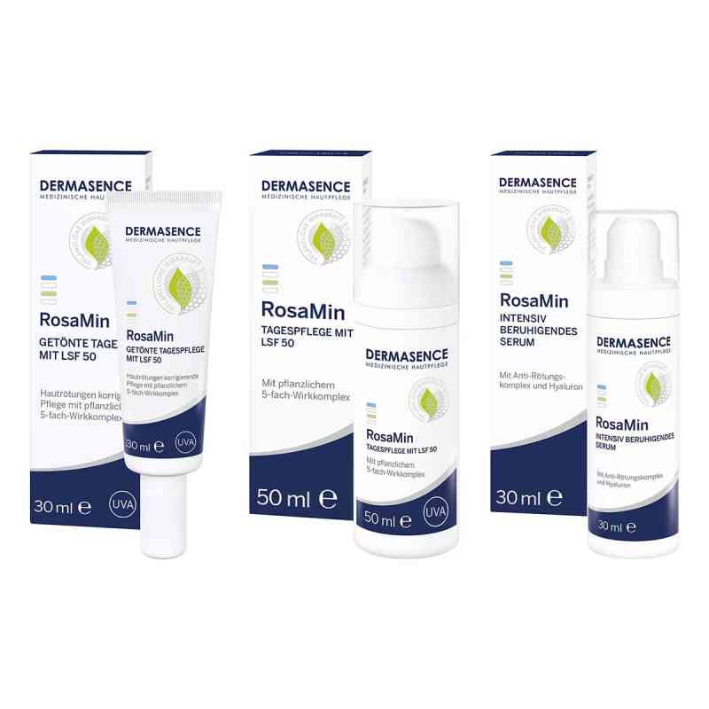Dermasence Rosamin getönte Tagespflege & Tagespflege & Serum 1 Pck von Medicos Kosmetik GmbH & Co. KG PZN 08104517