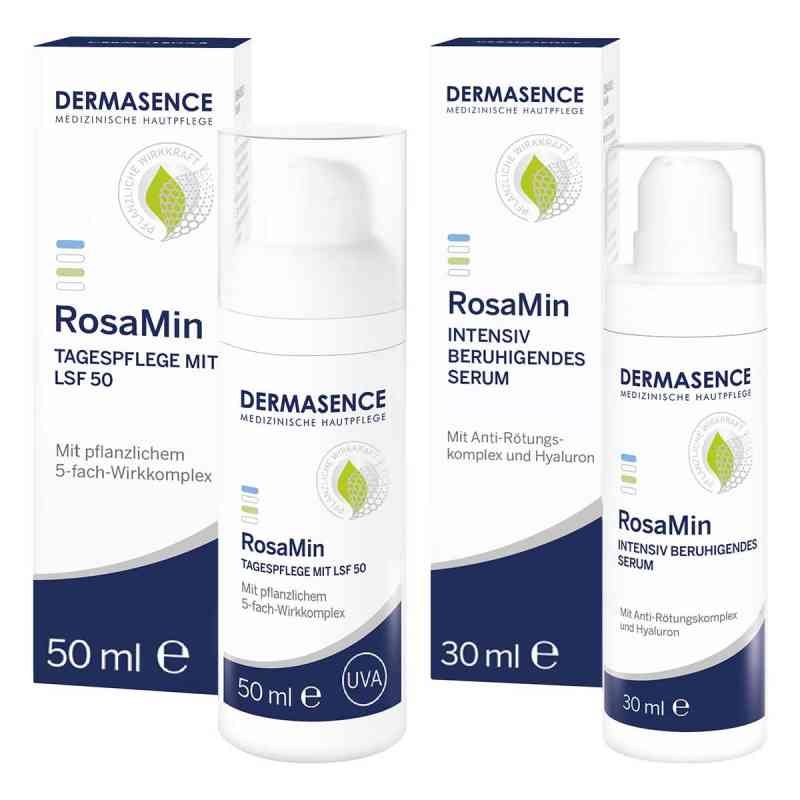 Dermasence RosaMin Tagespflege LSF50 & Dermasence Rosamin Serum 1 Pck von Medicos Kosmetik GmbH & Co. KG PZN 08104516