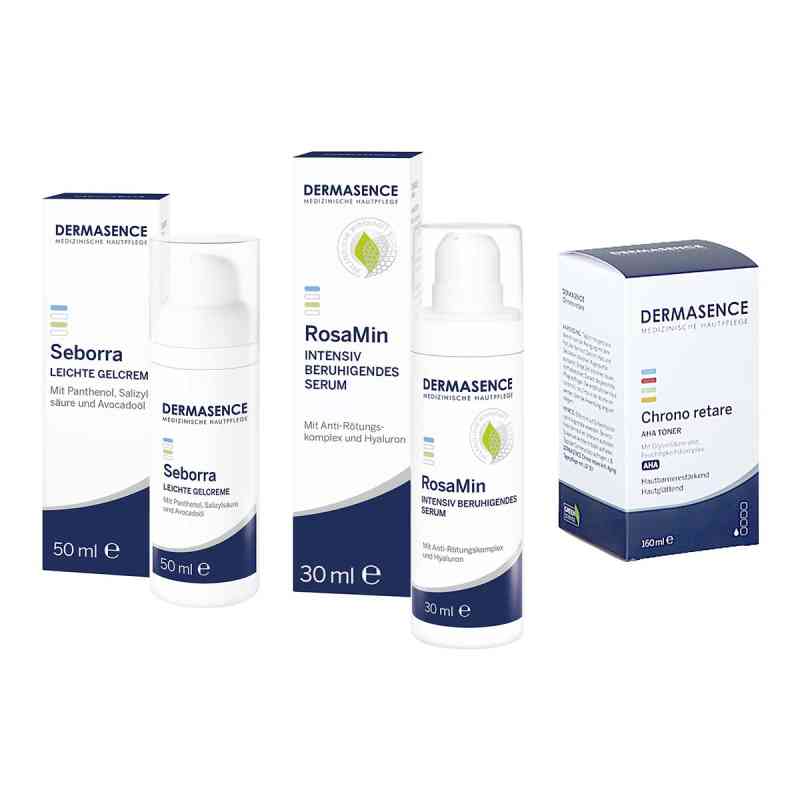 Dermasence Seborra Creme+RosaMin Serum+Chrono Retare Aha Toner 1 Pck von Medicos Kosmetik GmbH & Co. KG PZN 08104530