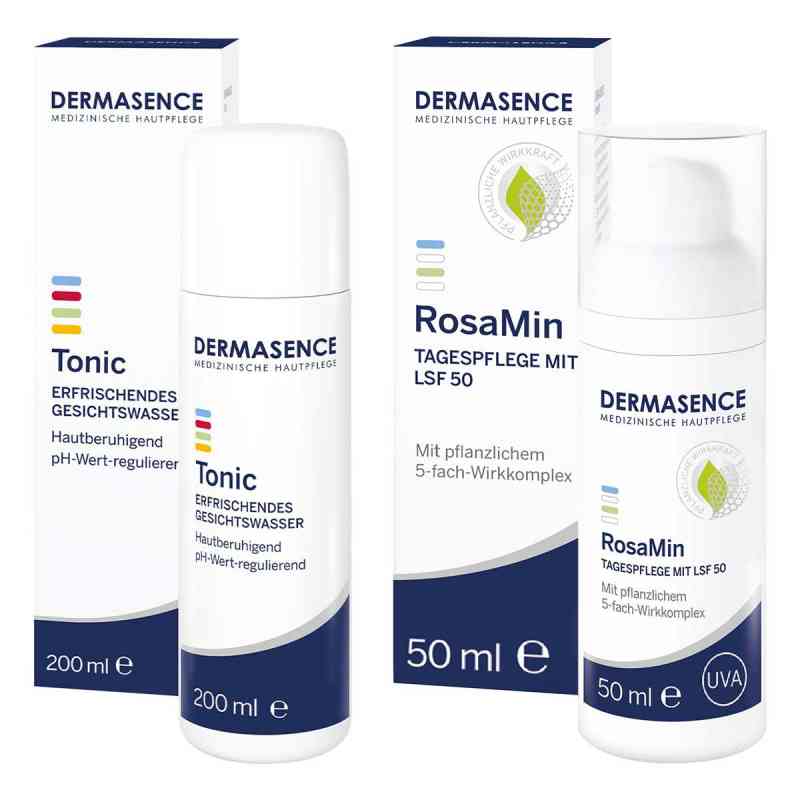 Dermasence Tonic 200 ml & RosaMin Tagespflege LSF50 50ml 1 Pck von Medicos Kosmetik GmbH & Co. KG PZN 08104522