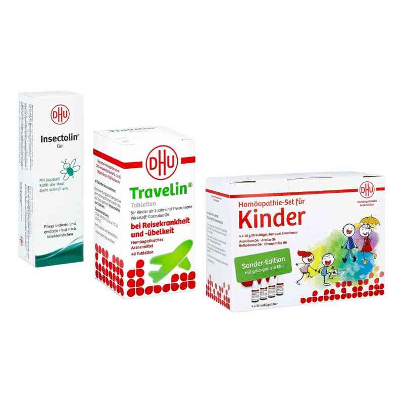 DHU Kinder Set und Travelin Tabletten und Insectolin Gel 1 Set von DHU-Arzneimittel GmbH & Co. KG PZN 08105299