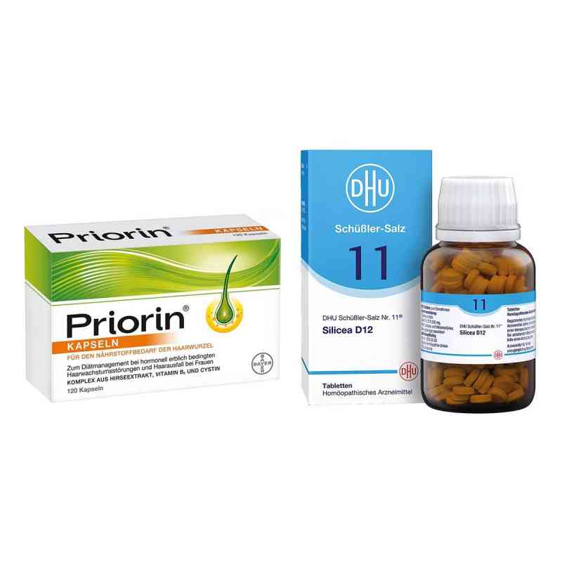 DHU Schüßler-Salz Nummer 11 Silicea D12 Tbl. & Priorin Kapseln 1 Set von  PZN 08105290