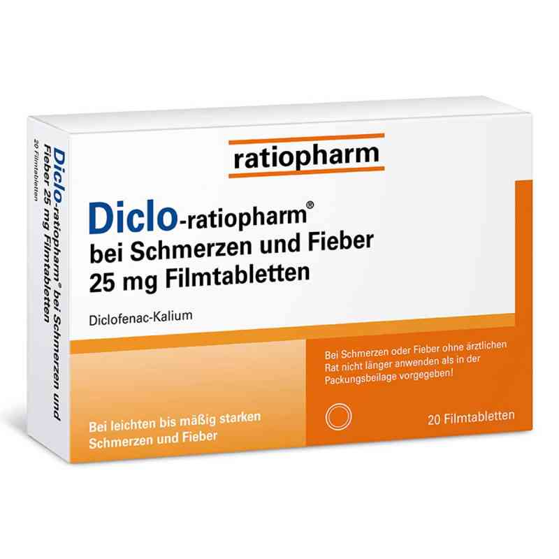 Diclo-ratiopharm bei Schmerzen und Fieber 25 mg Filmtabletten 20 stk von ratiopharm GmbH PZN 14170042
