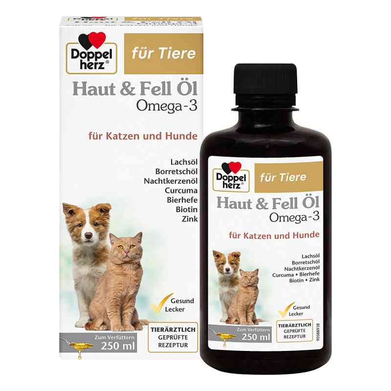 Doppelherz für Tiere Haut & Fell Öl für Katzen und Hunde 250 ml von Queisser Pharma GmbH & Co. KG PZN 17305548