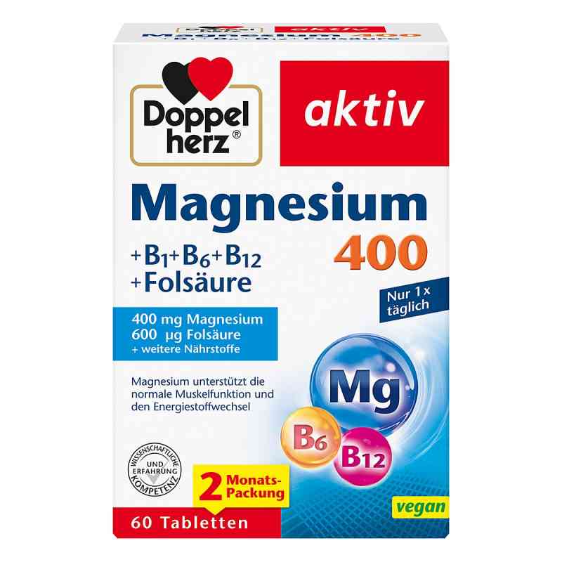 Doppelherz Magnesium 400 mg Tabletten 60 stk von Queisser Pharma GmbH & Co. KG PZN 07625045