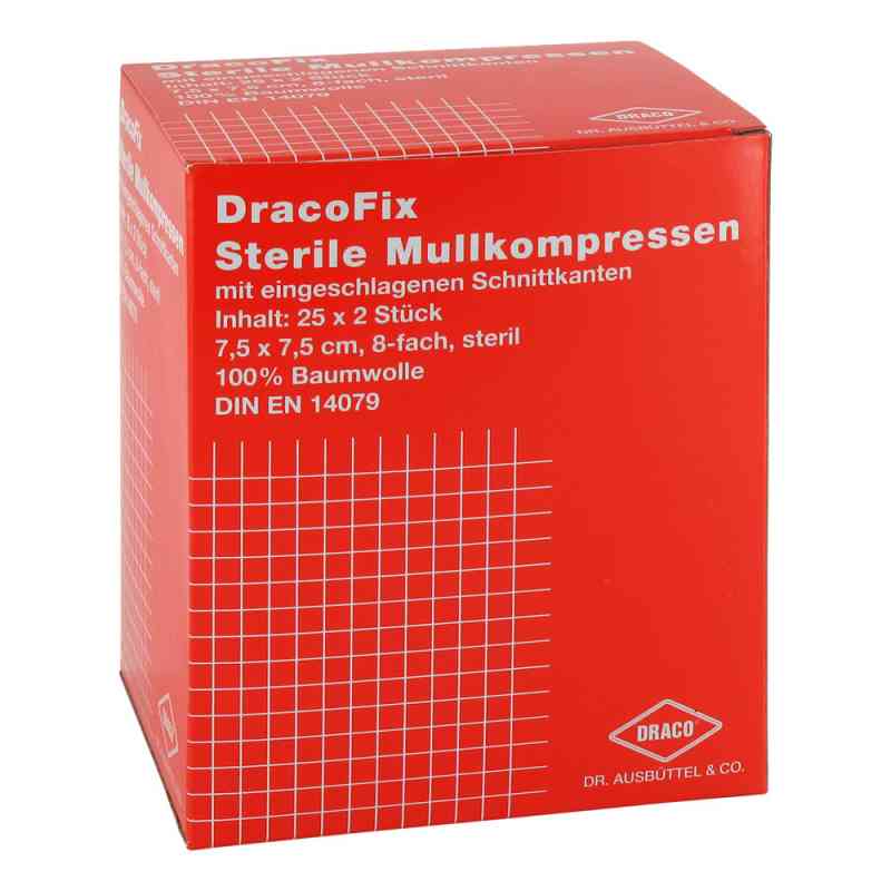 Dracofix Peel Kompressen 7,5x7,5 cm steril 8fach 25X2 stk von Dr. Ausbüttel & Co. GmbH PZN 03388105