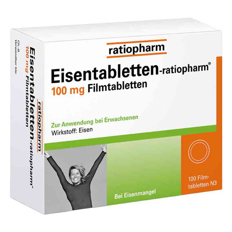 Eisentabletten ratiopharm 100mg 100 stk von ratiopharm GmbH PZN 06958543