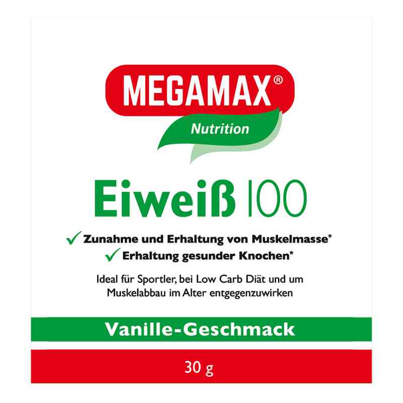 Eiweiss 100 Vanille Megamax Pulver 30 g von Megamax B.V. PZN 09198127