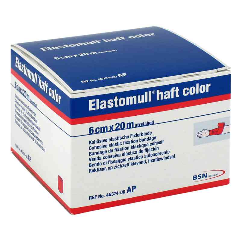 Elastomull haft color 20mx6cm rot Fixierbinde 1 stk von BSN medical GmbH PZN 01412578