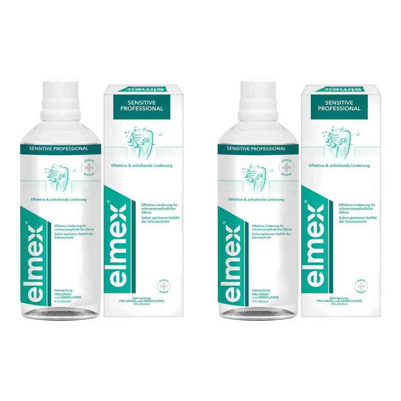 elmex Sensitive Professional Mundspülung zur Schmerzlinderung 2x 400 ml von CP GABA GmbH PZN 08102003