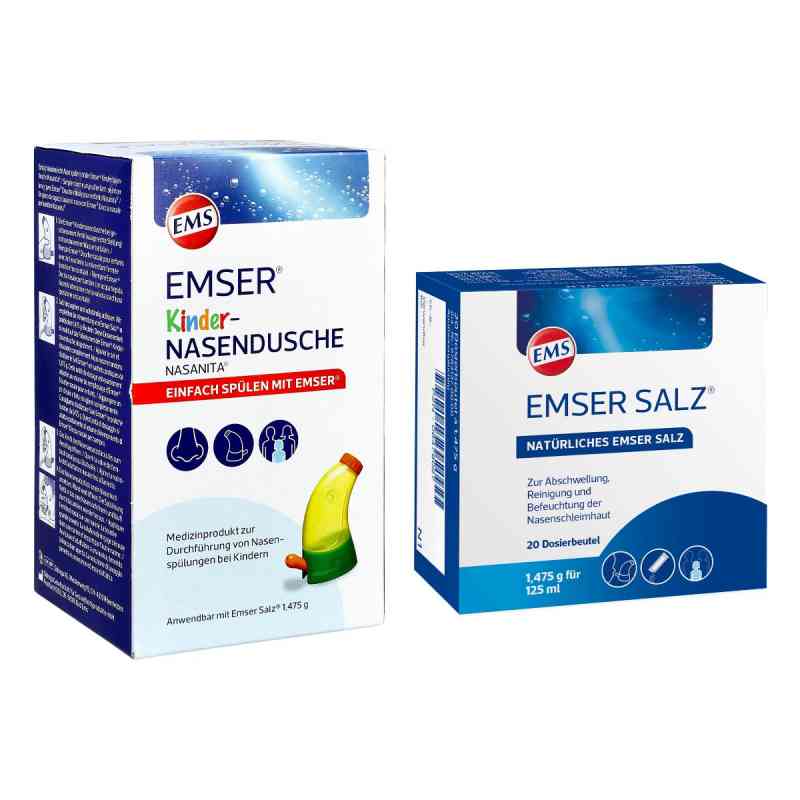 Emser Kinder-Nasendusche Nasanita + Emser Salz im Beutel 1,475g 1 Set von Uriach Germany GmbH PZN 08107587