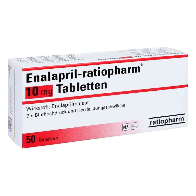 Enalapril-ratiopharm 10 mg Tabletten 50 stk von ratiopharm GmbH PZN 00638234