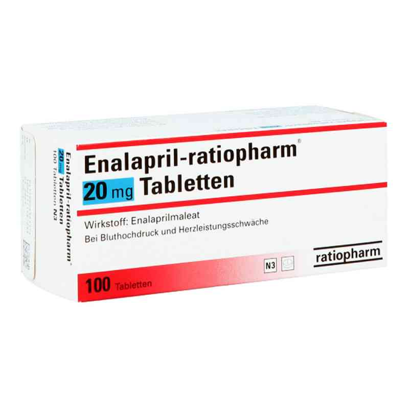 Enalapril-ratiopharm 20 mg Tabletten 100 stk von ratiopharm GmbH PZN 00638317