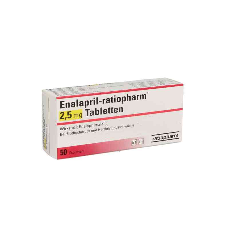 Enalapril-ratiopharm 2,5 mg Tabletten 50 stk von ratiopharm GmbH PZN 00638168