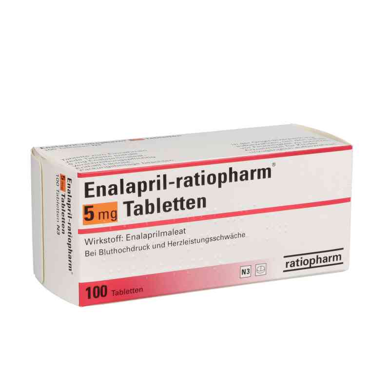 Enalapril-ratiopharm 5 mg Tabletten 100 stk von ratiopharm GmbH PZN 00638211
