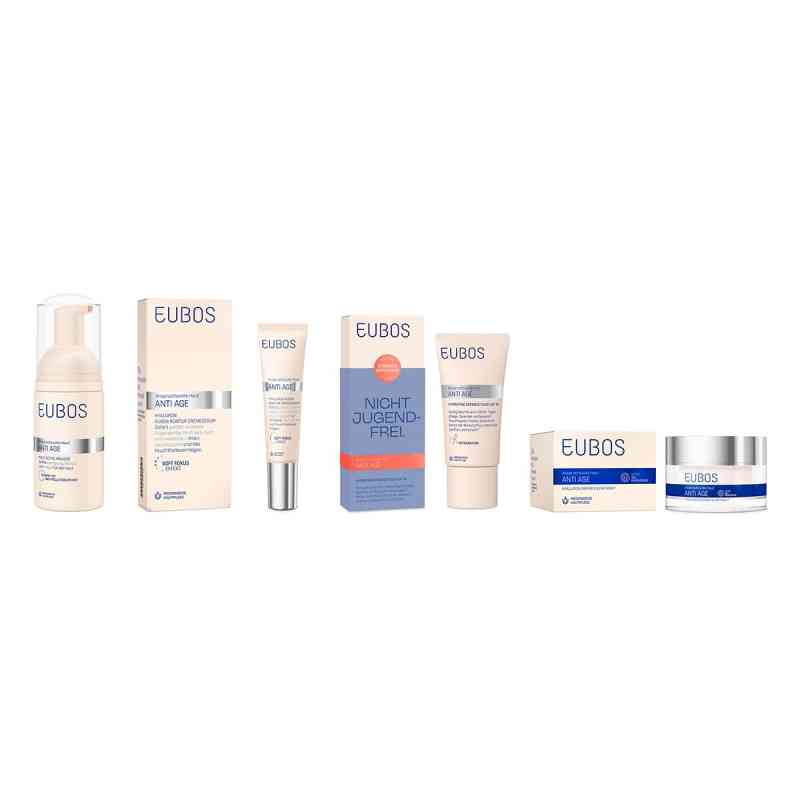 Eubos Anti Age Mousse & Defence Fluid, Augenserum & Night Creme 1 Set von Dr. Hobein (Nachf.) GmbH PZN 08105351