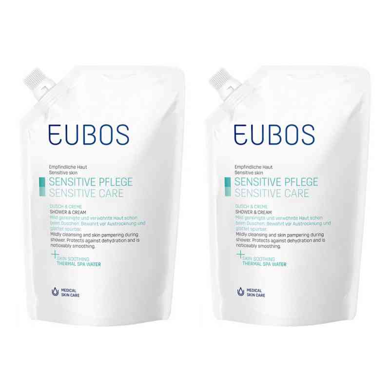 Eubos Sensitive Dusch & Creme Nachfüllpackung Beutel 2x400 ml von Dr. Hobein (Nachf.) GmbH PZN 08104629