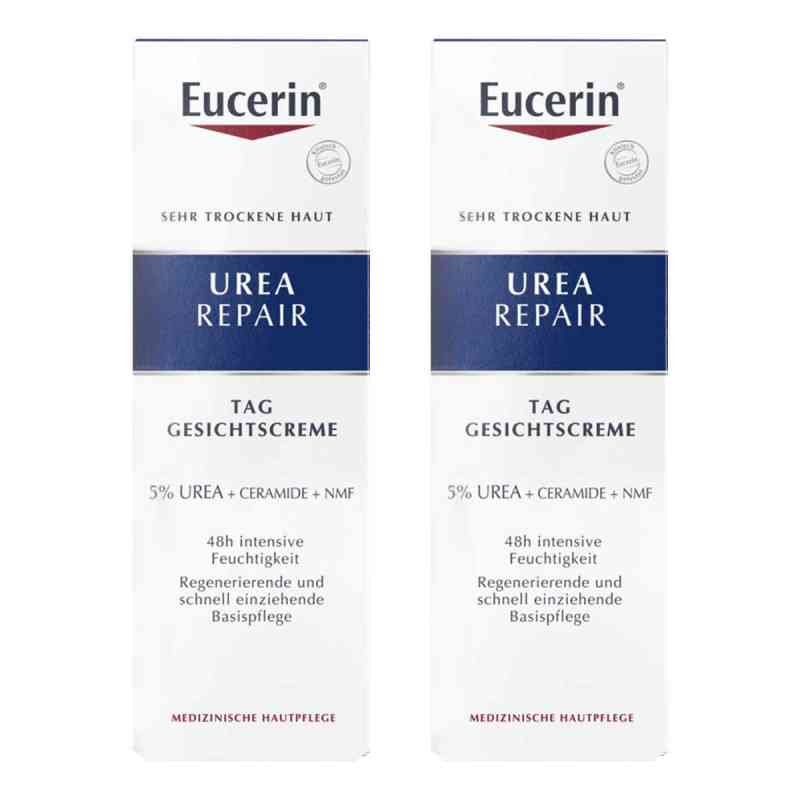 Eucerin UreaRepair Tag Gesichtscreme – Gegen trockene Haut 2x50 ml von Beiersdorf AG Eucerin PZN 08104754