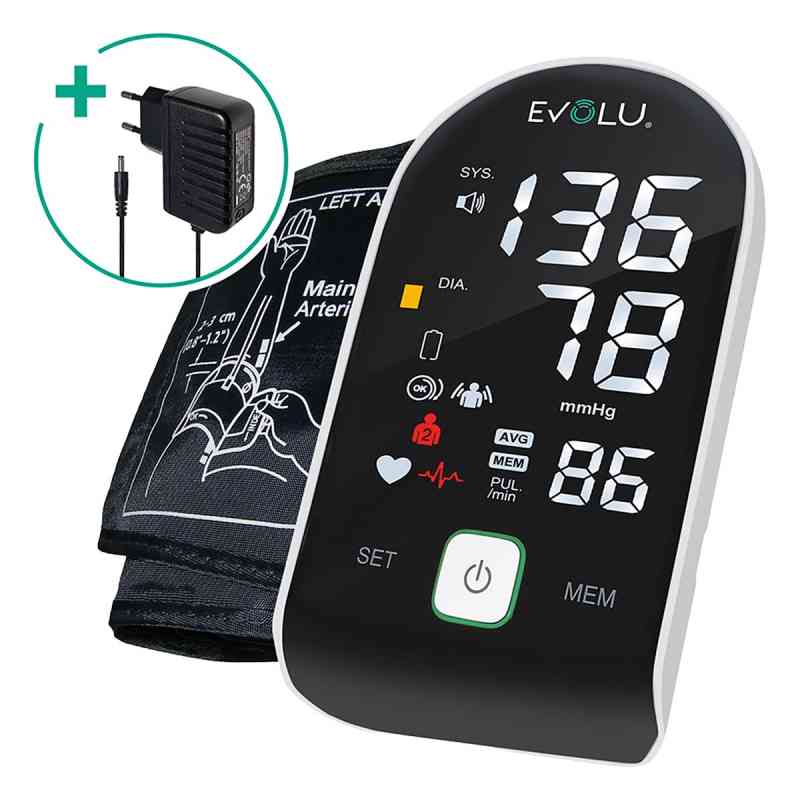 Evolu Intelligent Oberarm-Blutdruckmessgerät Black 1 stk von Forans Medical GmbH PZN 20391847