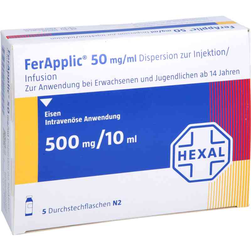 Ferapplic 50 Mg/ml Dispersion Z.injekt./inf.500mg 5X10 ml von Hexal AG PZN 18426107