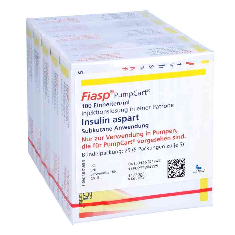 Fiasp 100 E/ml Pumpcart iniecto -lsg.in einer Patrone 5X5X1.6 ml von Novo Nordisk Pharma GmbH PZN 16634474