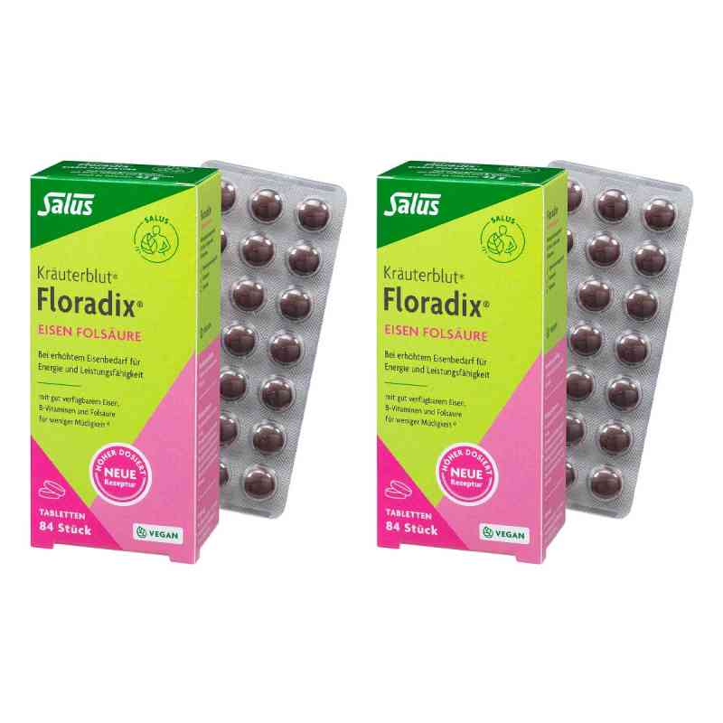 Floradix Eisen Folsäure Tabletten 2x84 stk von SALUS Pharma GmbH PZN 08104571