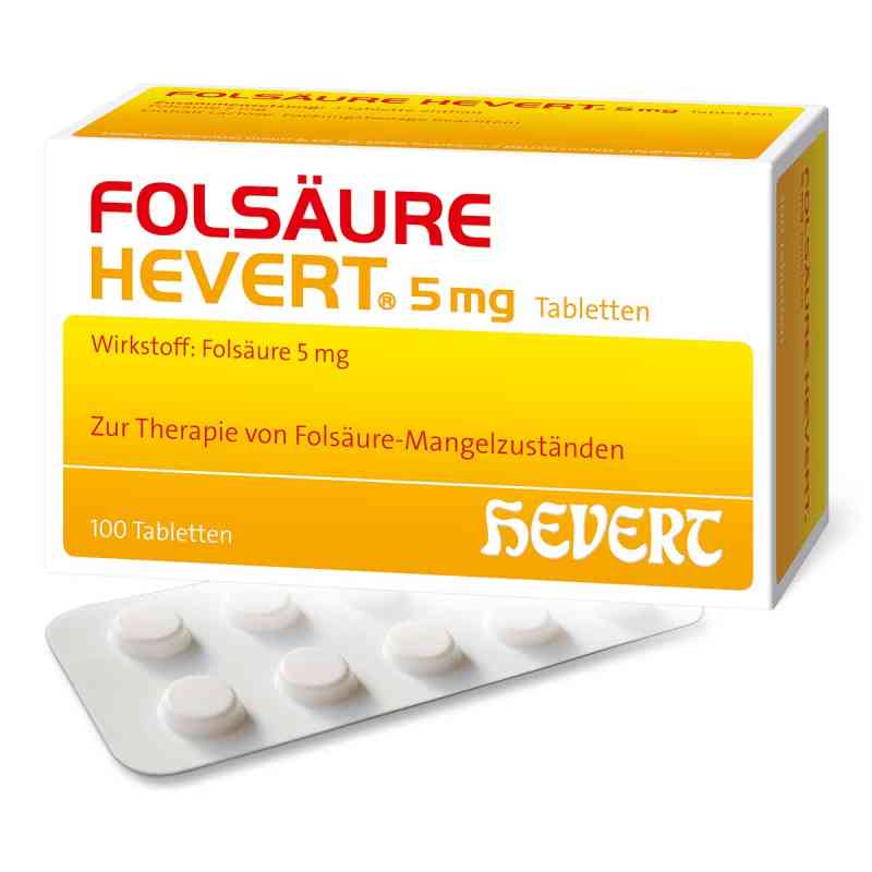Folsäure Hevert 5 Mg Tabletten 100 stk von Hevert Arzneimittel GmbH & Co. K PZN 18293103